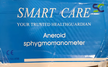 Smart Care Aneroid sphygmomanometer (Model no. 458).