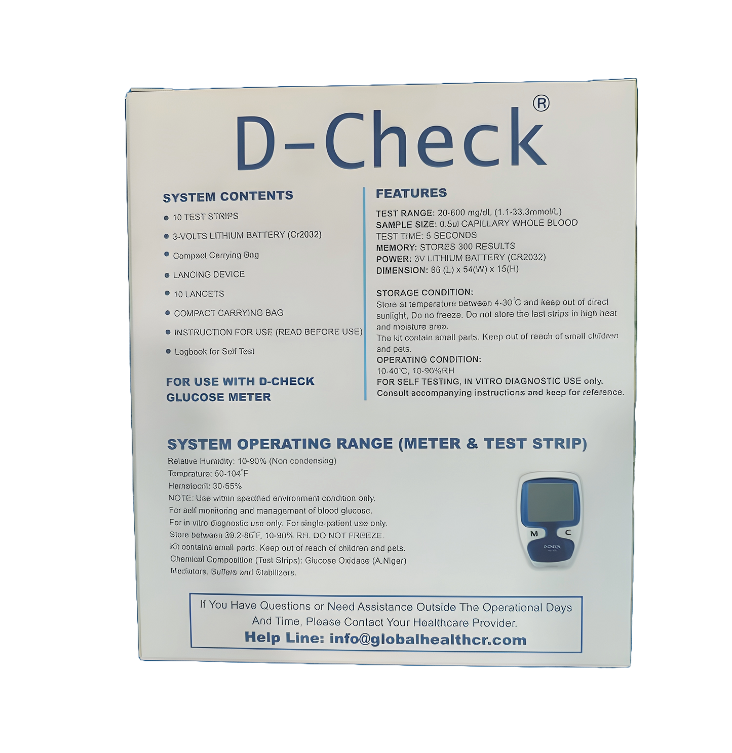 D-Check Glucometer | Blood Glucose Monitoring System