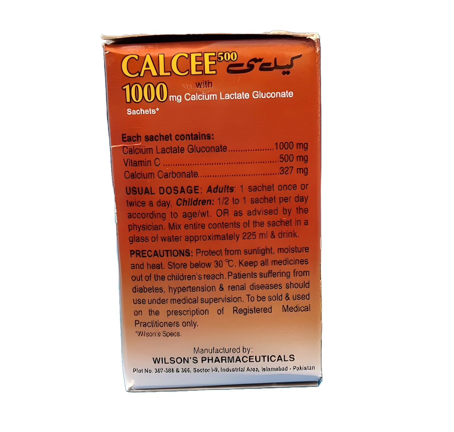 Sachet Calcee 500 with 1000mg Calcium Lactate Gluconate Full Box